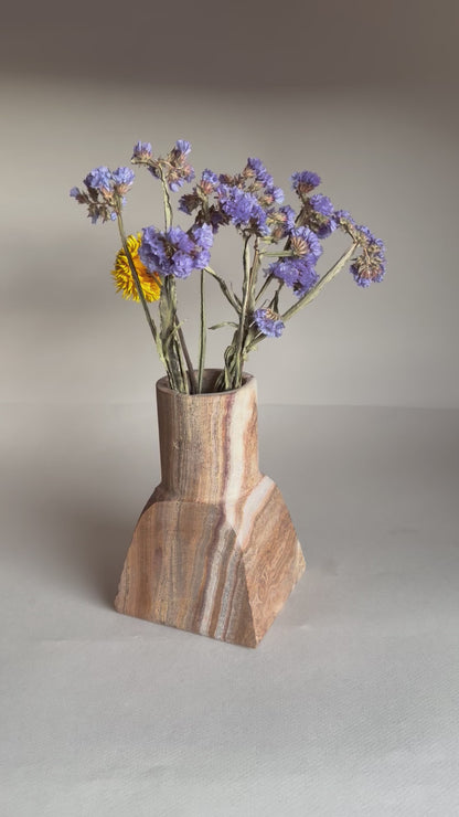 Striped brown & cream | SAÉA Dune Vase