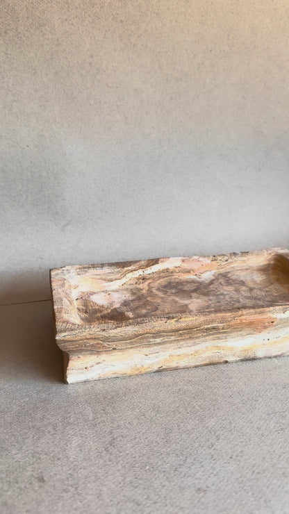 Taupe, ash brown, and rose | SAÉA Onyx Catchall Tray