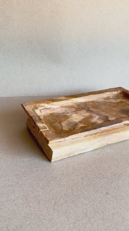 Golden brown, cream, and burnt amber | SAÉA Onyx Catchall Tray