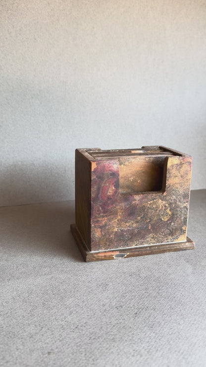 Sienna, Clay, and Plum | SAÉA Square Onyx Coaster Set