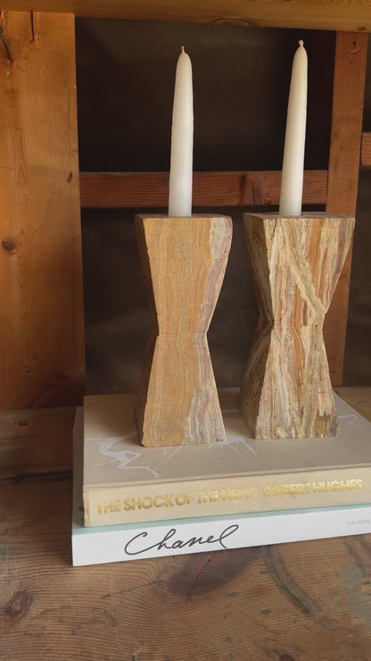 Terracotta & Sand | SAÉA Hourglass Taper Candle Holders