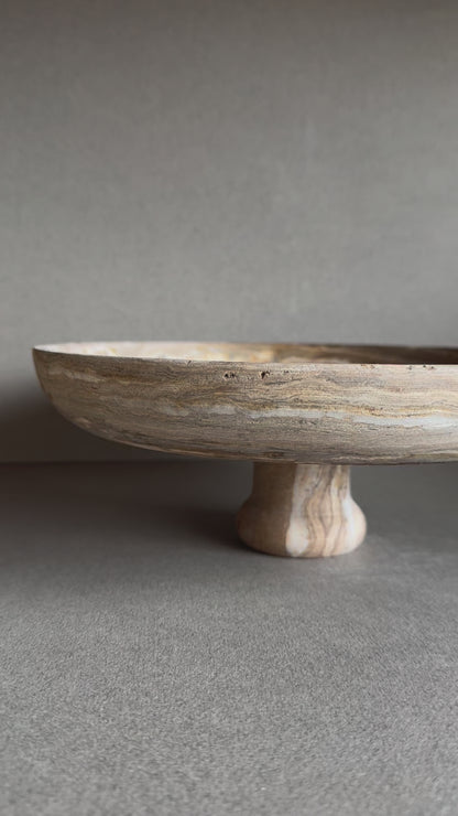 Walnut, sand, and smoke | SAÉA Centerpiece Pedestal Bowl