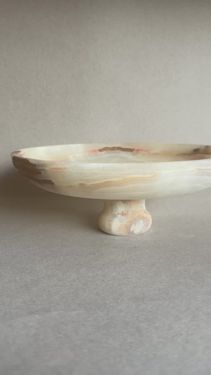 Opal, clay, and sand | SAÉA Centerpiece Pedestal Bowl