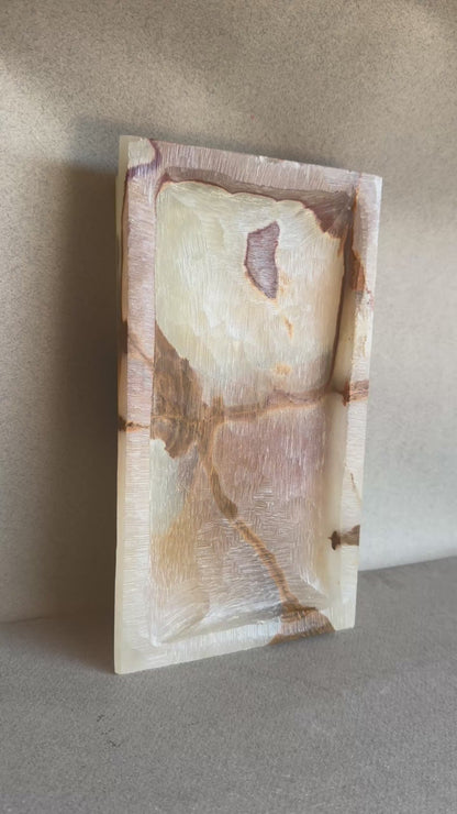 Cream, honey, and terracotta | SAÉA Onyx Catchall Tray