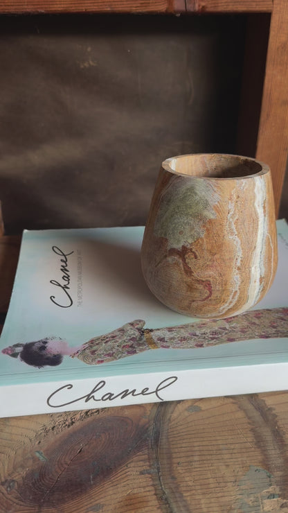 Clay, rust, and dusk | SAÉA Curved Onyx Vessel