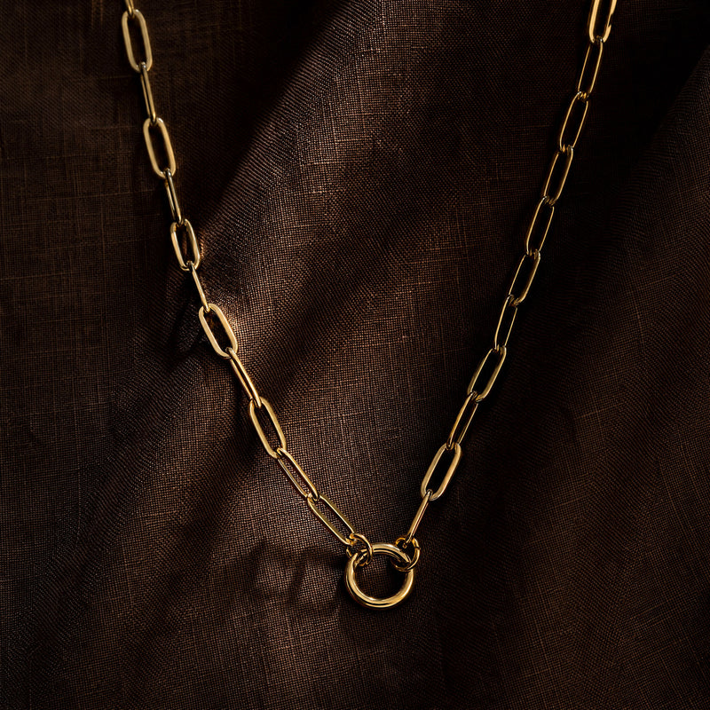 SAÉA Paperclip Chain Necklace in Gold