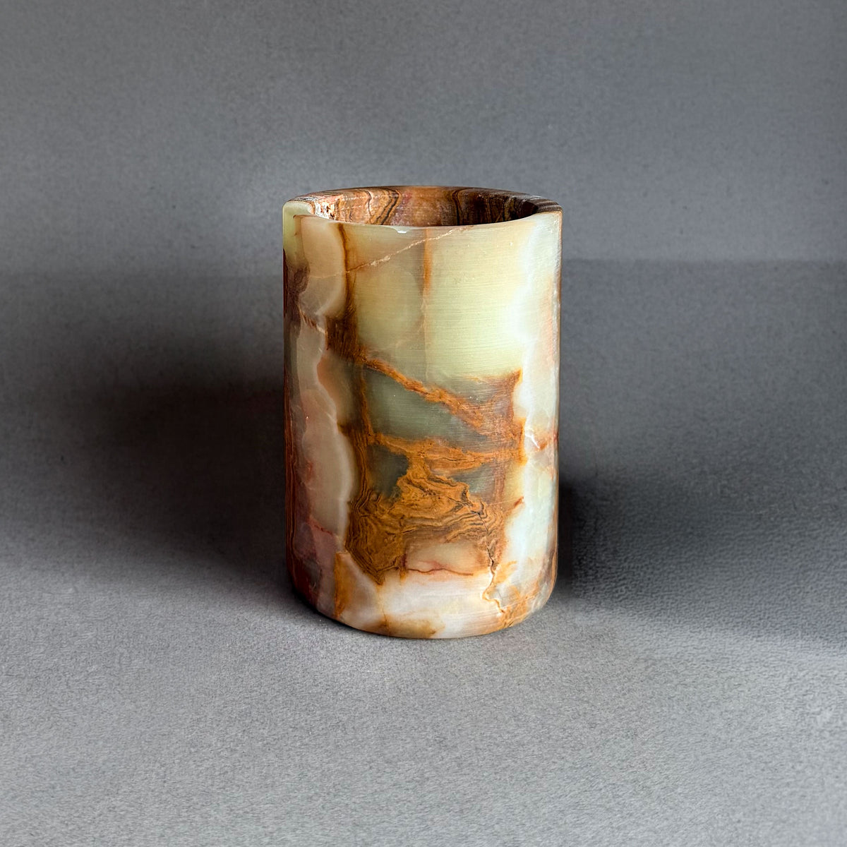 Olive green, caramel & earth | SAÉA Flat Onyx Vessel