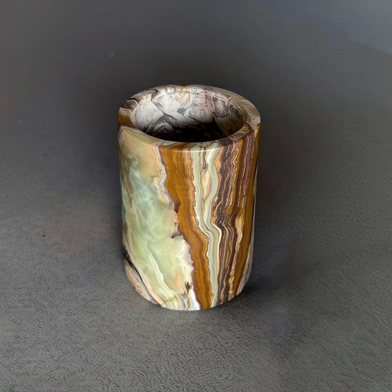 Olive green, caramel & earth | SAÉA Flat Onyx Vessel