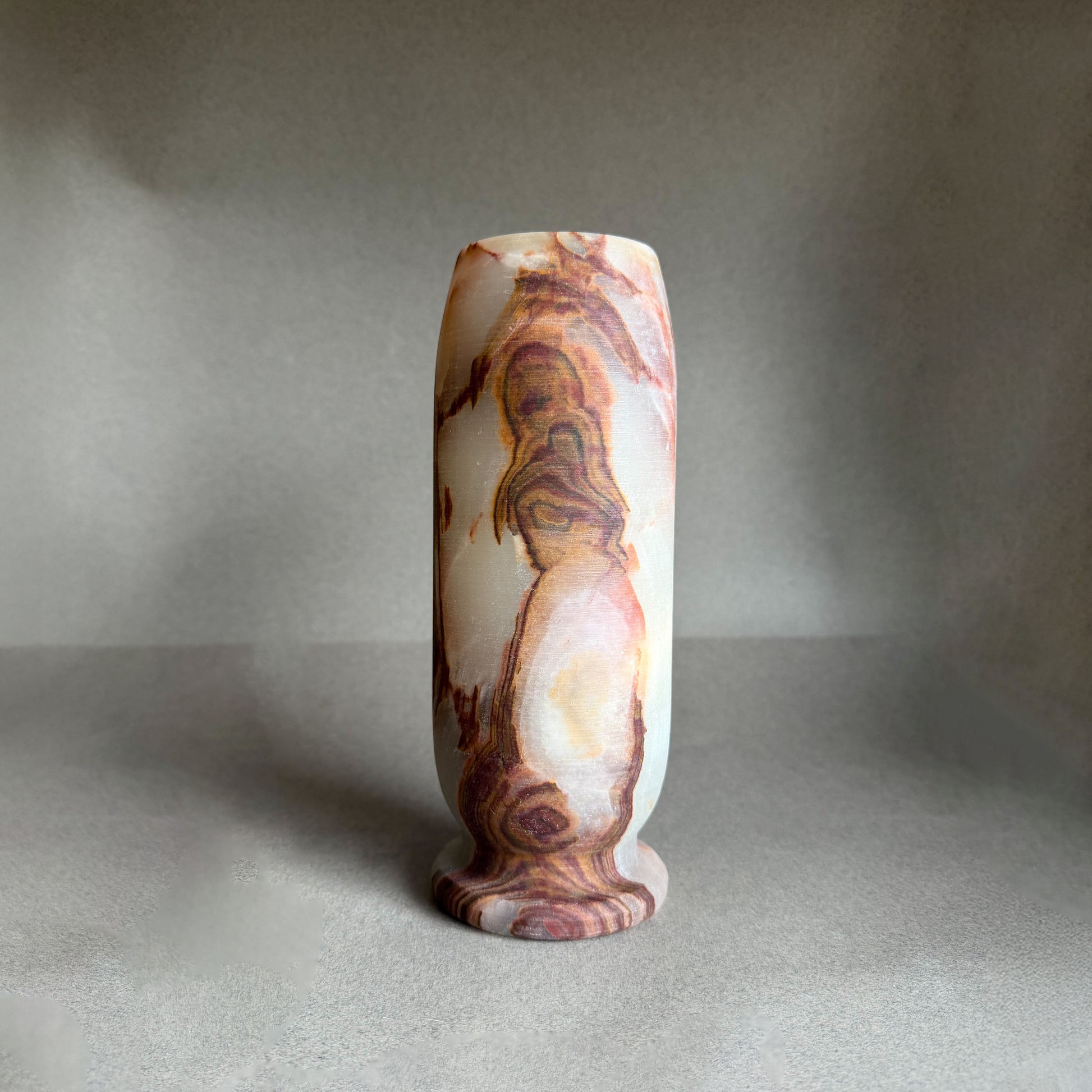 lavender brown cream white onyx marble stone vase
