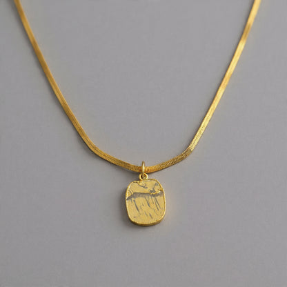 SAÉA Tiger's Eye Herringbone Choker in 18K Gold