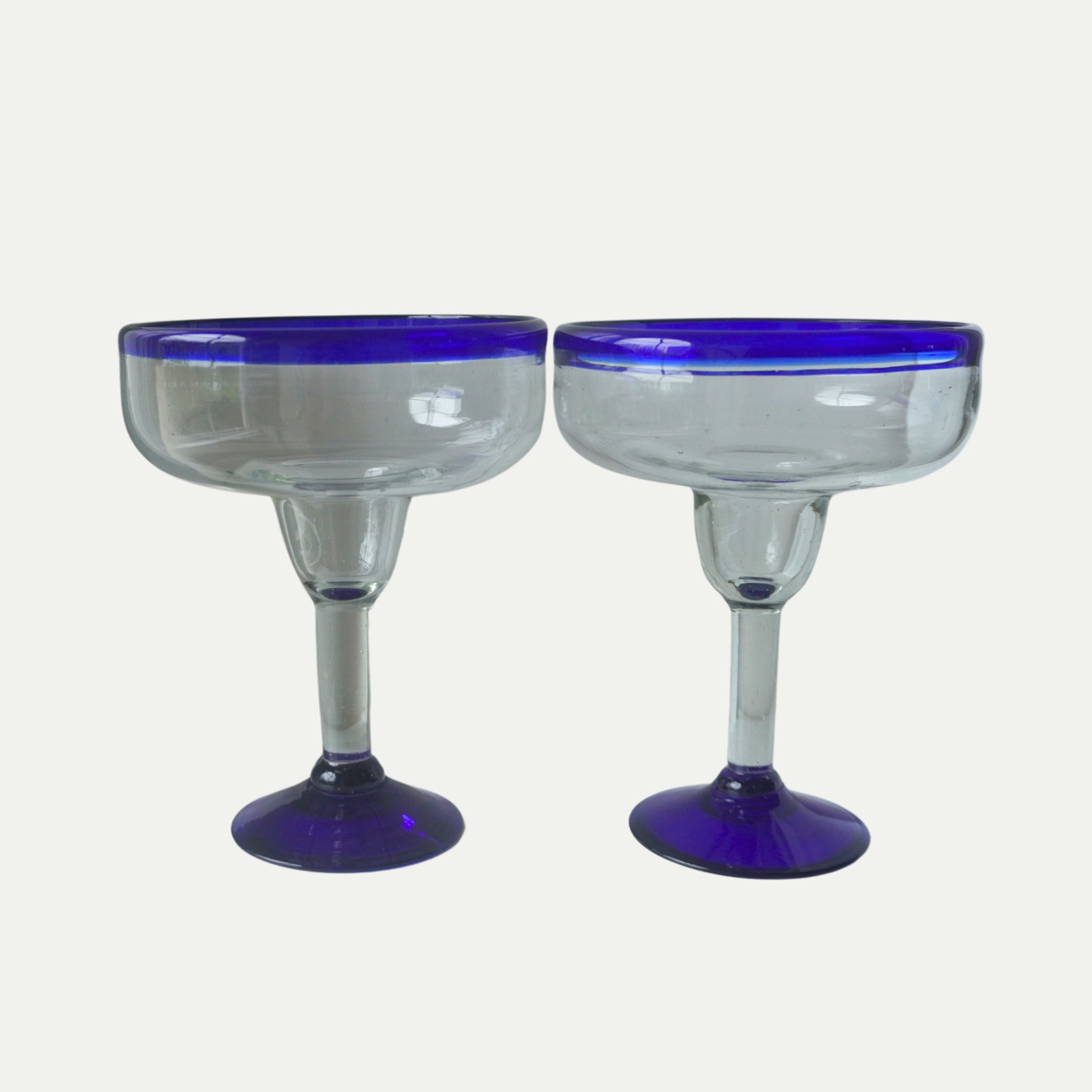 vintage blue margarita glasses 