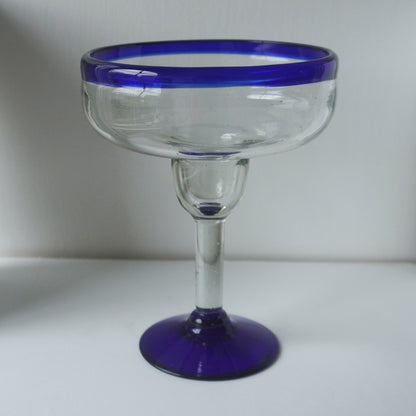 vintage blue margarita glasses 