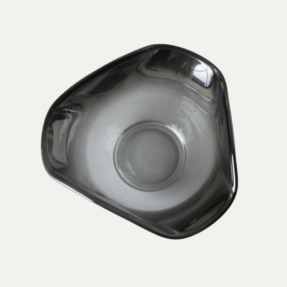 Vintage 1970s Smoky Glass Triangular Bowls – Set of 4 - Attributed to Dorothy Thorpe, MCM Design