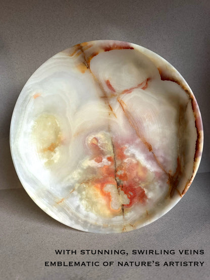 Marble stone with swirling veins on a gray background